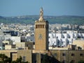 Malta, Il-Furjana, Argotti Botanic Gardens, view of the Tal-PietÃÂ  and the church Ta Fatima (Roman Catholic Churches